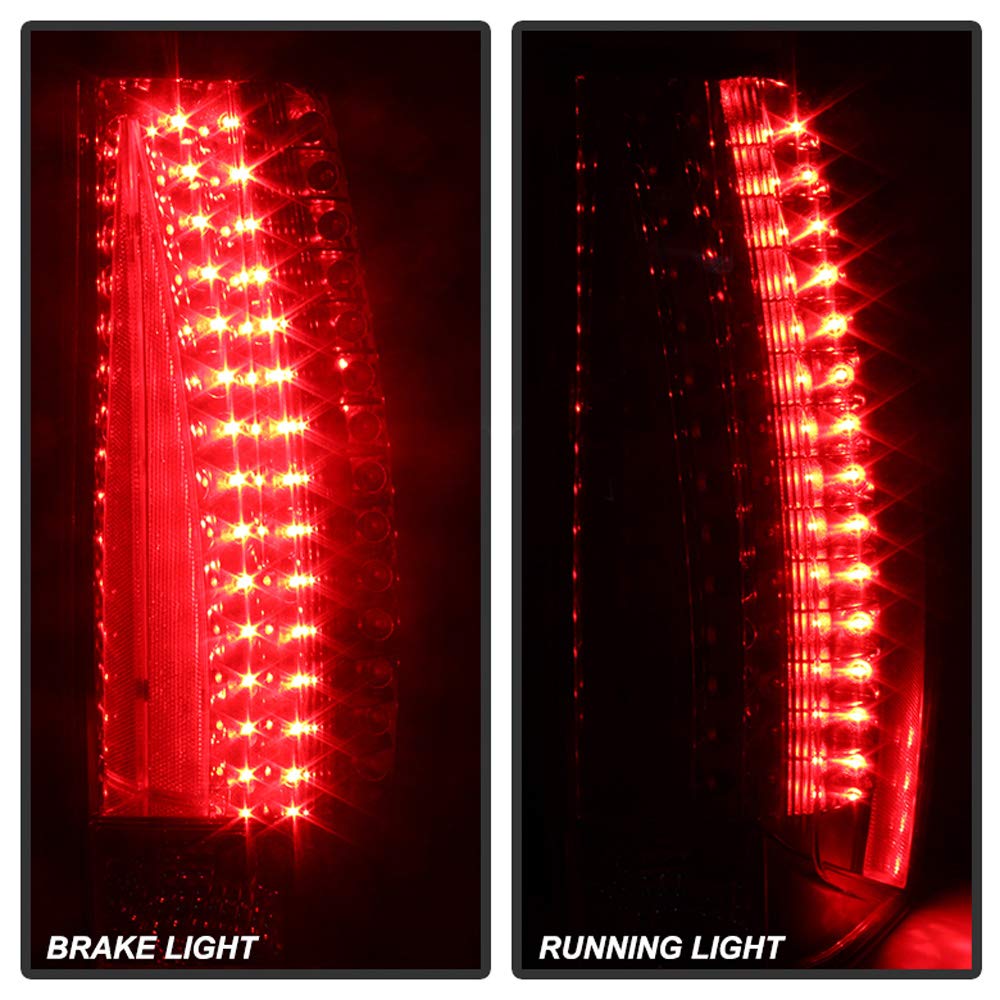 ACANII LED Tail Lights Brake Lamps Replacement for 2007-2014 Cadillac Escalade ESV - Driver & Passenger Side Red Smoke Style - Enhanced Visibility & Safety for Night Driving
