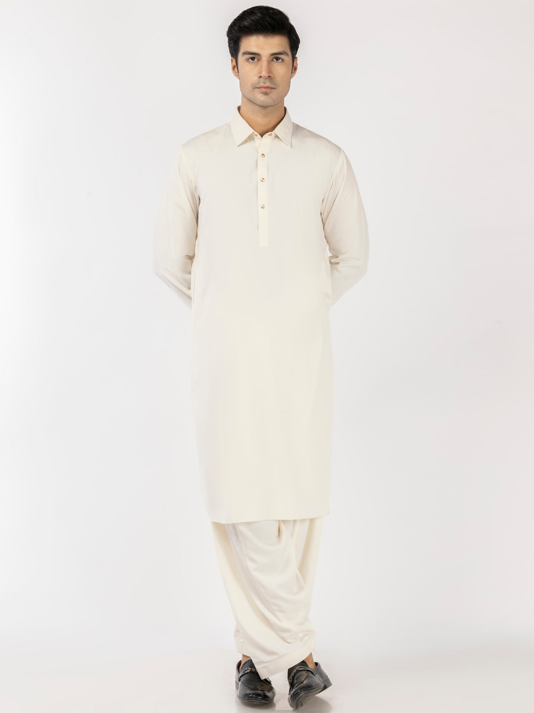 Blended Off White Shalwar Kameez by J. Junaid Jamshed | Premium Pakistani Traditional Outfit for Men | Perfect for Weddings, Eid & Special Occasions