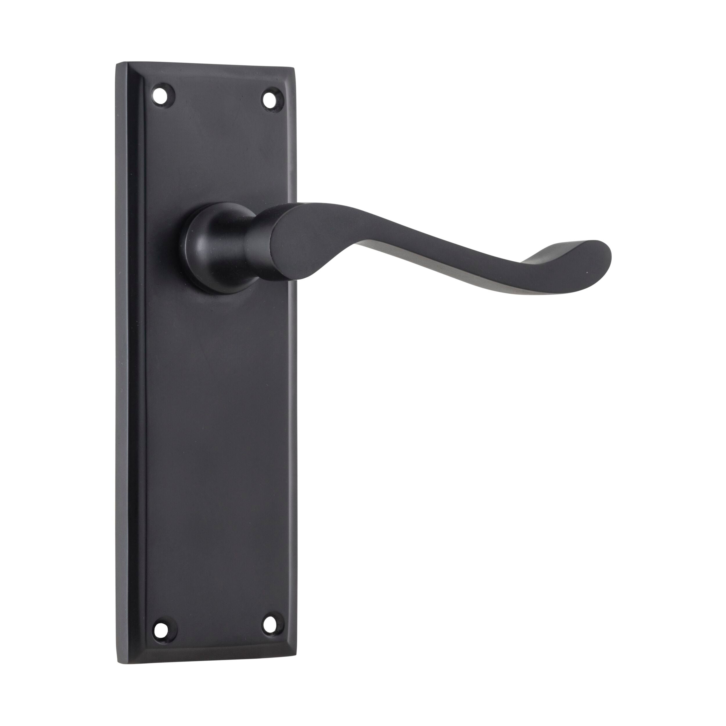 9618 Door Lever Camden Latch Pair - Matte Black Finish - H152xW50xP60mm - Perfect for Interior Doors, Bedrooms, and Office Spaces