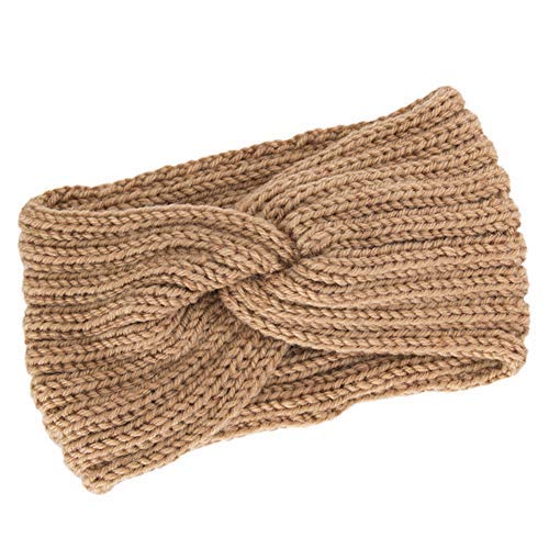 Siundam Winter Knitted Headband for Women - Warm Braided Crochet Head Wrap, Elastic Turban Hairband & Ear Warmer - Cozy Winter & Autumn Hair Accessories (Set E) | Perfect for Outdoor Activities, Running, Skiing & Cold Weather Fashion
