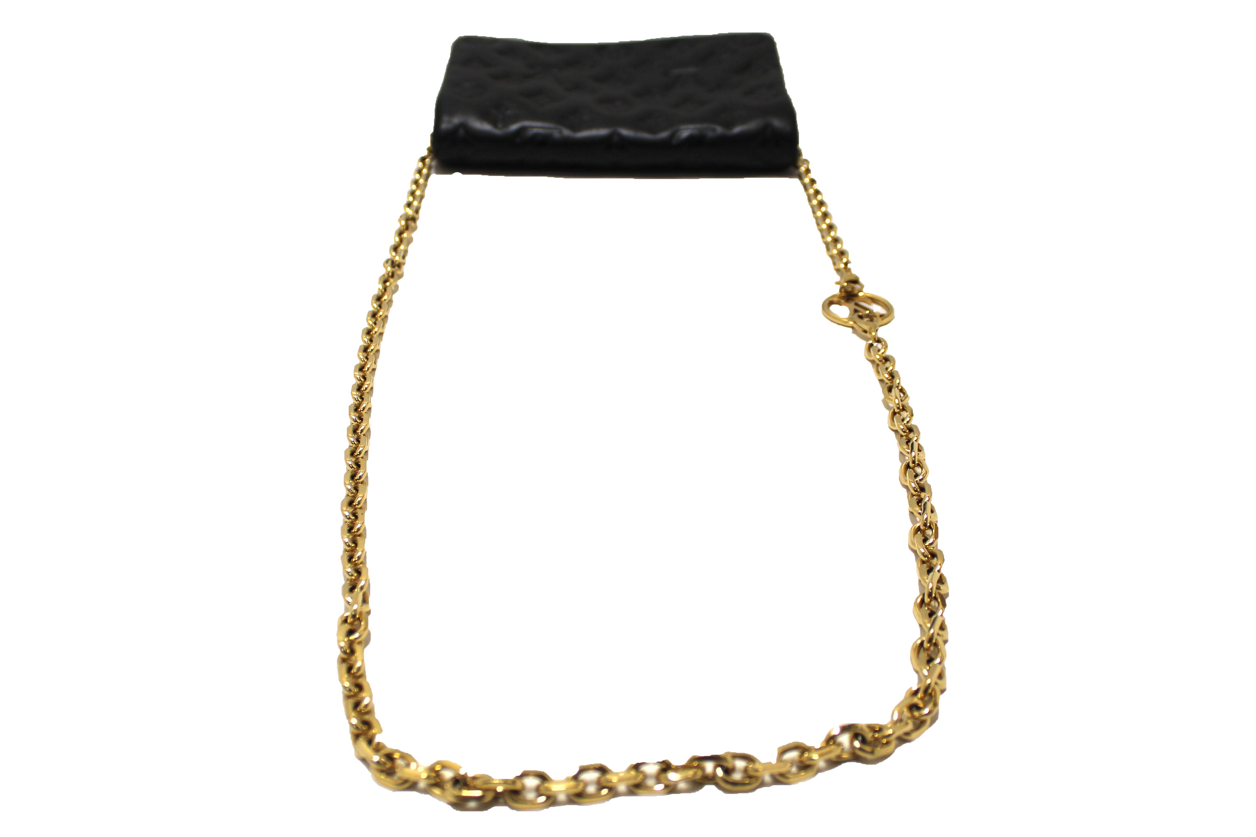 Authentic Louis Vuitton Black Monogram Embossed Lambskin Pochette Coussin Handbag - Luxury Crossbody Bag for Women, Perfect for Evening Parties & Date Nights