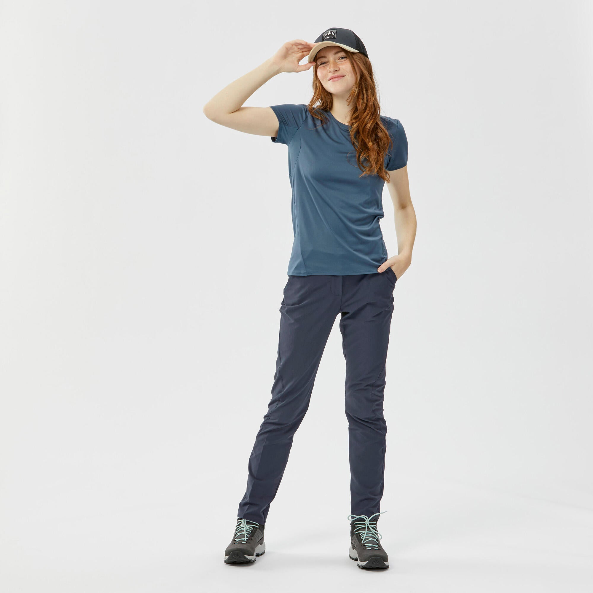Quechua Women's MH100 Hiking Pants - Lightweight Water-Resistant Trekking Trousers for Outdoor Adventures & Mountain Climbing