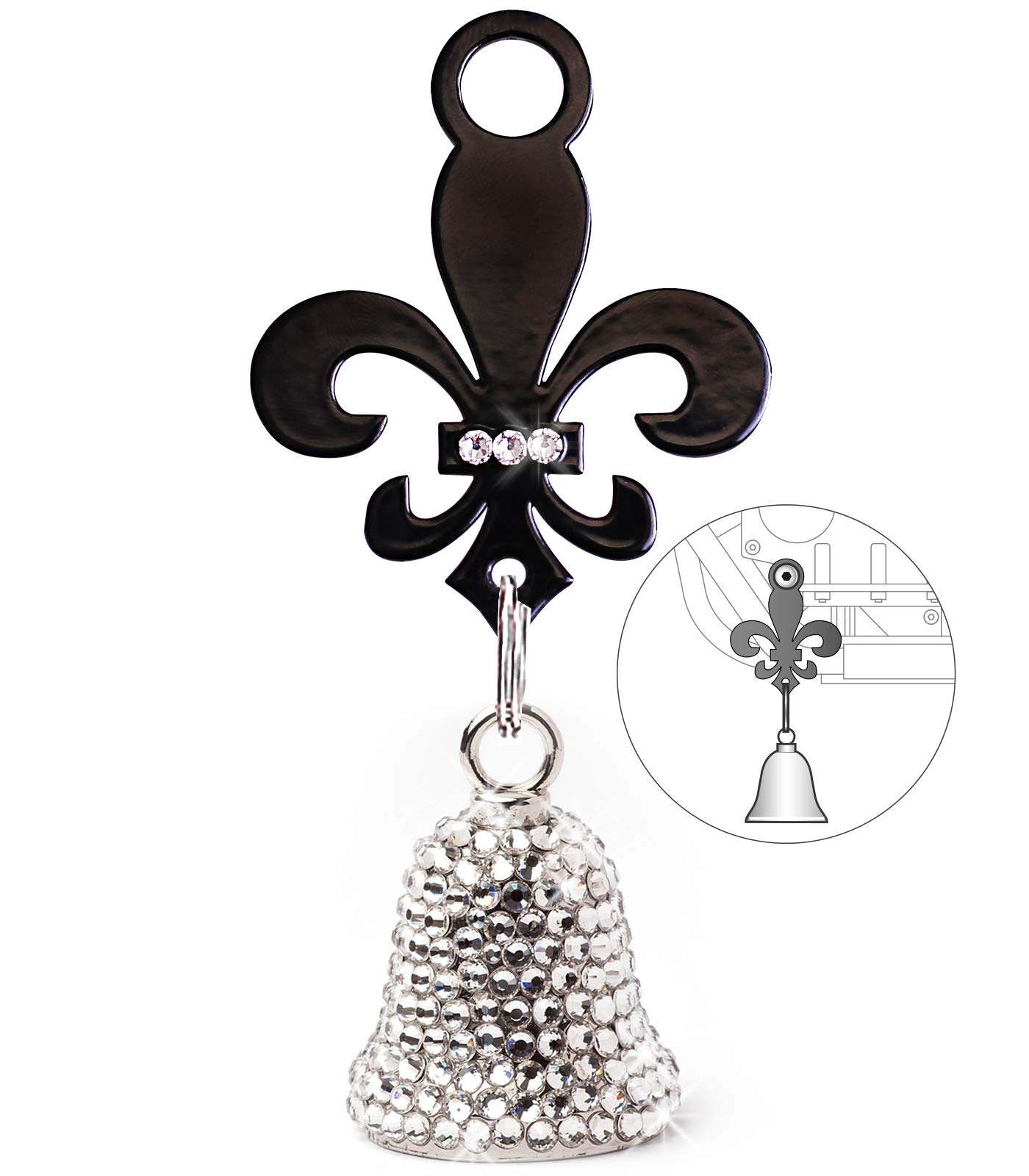 Swarovski Crystal Motorcycle Bell - Rhinestone Bling for Bikers & Riders