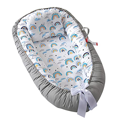 Rehomy Ultra Soft Breathable Baby Lounger & Co-Sleeping Nest - Portable Adjustable Newborn Crib Bassinet for Infants | Perfect for Napping, Travel & Baby Shower Gifts