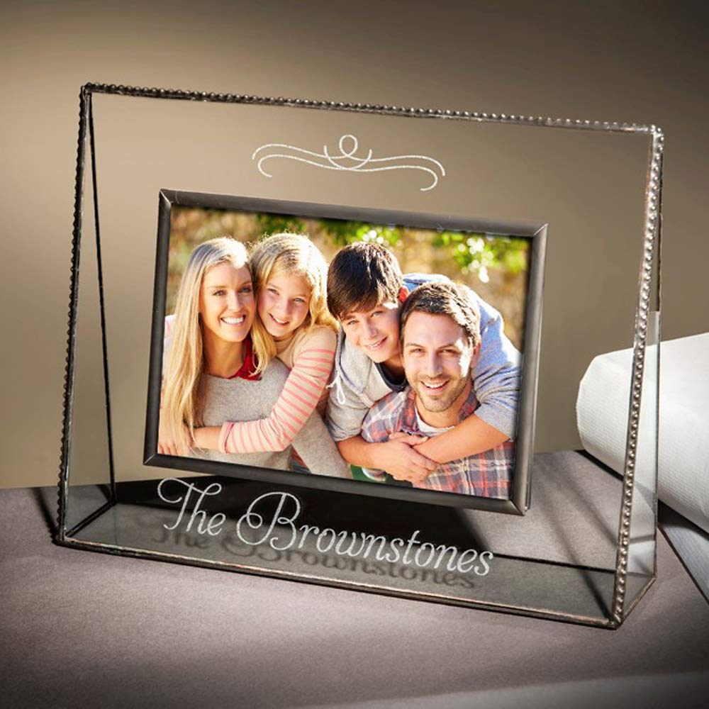 Personalized 4x6 Glass Photo Frame - Engraved Family Keepsake Gift for Home & Office Decor