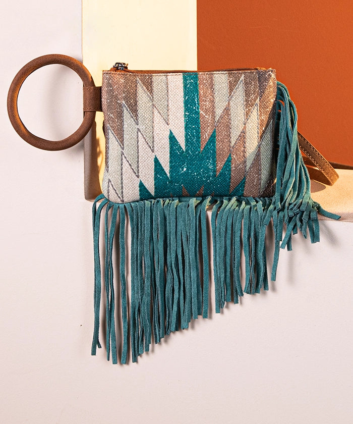 Montana West Southwestern Fringe Crossbody Bag for Women - Stylish Leather Purse with Tribal Pattern - Perfect for Casual Outings, Music Festivals & Western Fashion