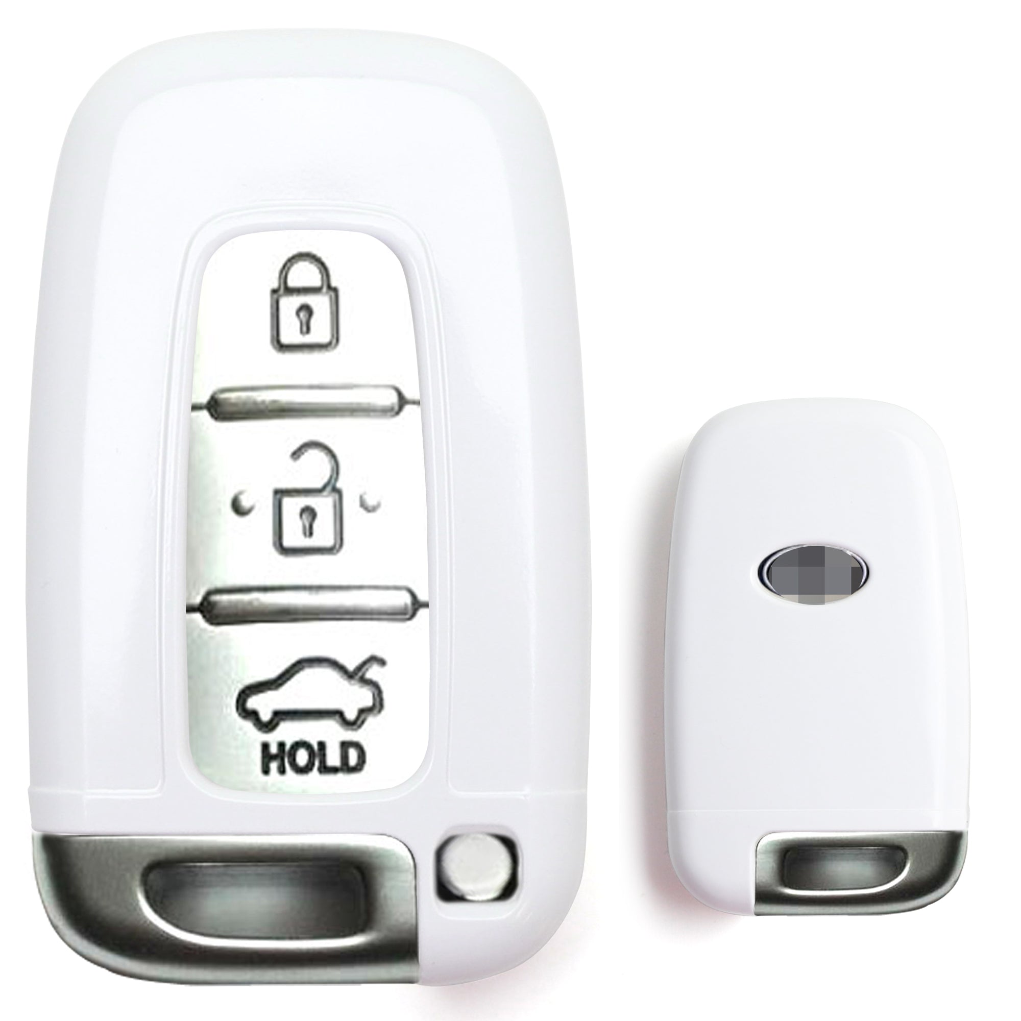 Exact Fit Glossy White Remote Smart Key Shell Cover for Hyundai Kia - Durable Protection & Stylish Upgrade for Car Keys (Perfect for Everyday Use & Travel)