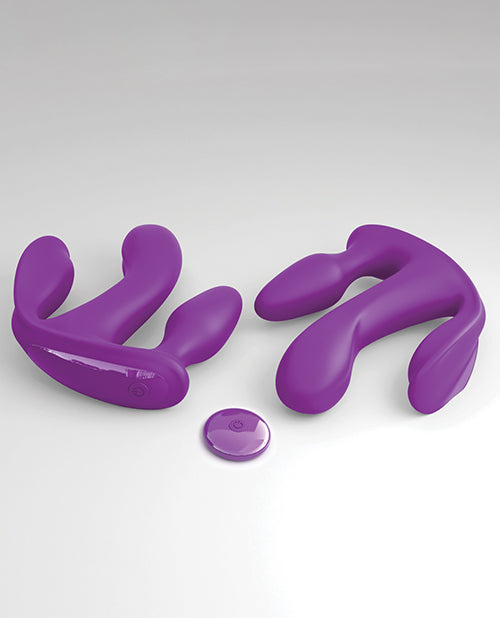 3Some Total Ecstasy Rechargeable Silicone Vibrator with Remote Control - Purple | Discreet Adult Toy for Couples Play & Solo Pleasure
