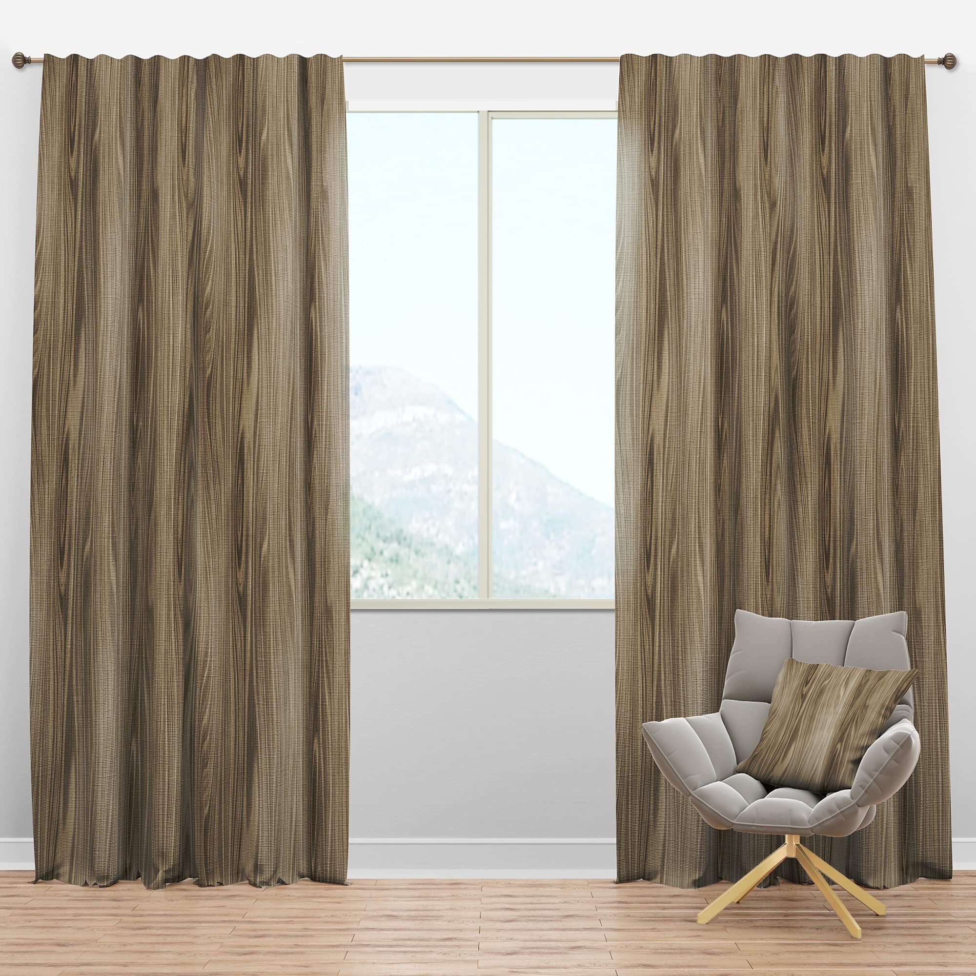DesignQ Blackout Thermal Insulated Curtains - Vertical Annual Tree Rings Pattern - 52x120 Inch Single Panel for Bedroom & Living Room - Perfect for Light Blocking, Energy Saving & Home Decor
