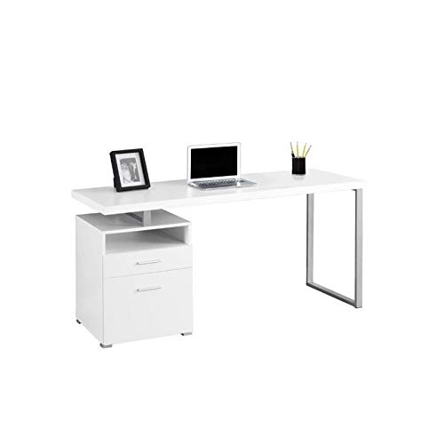 Scranton & Co 60 Inch White Metal Computer Desk - Modern Home Office Desk for Work, Study & Gaming | Durable Writing Table for Small Spaces & Apartments