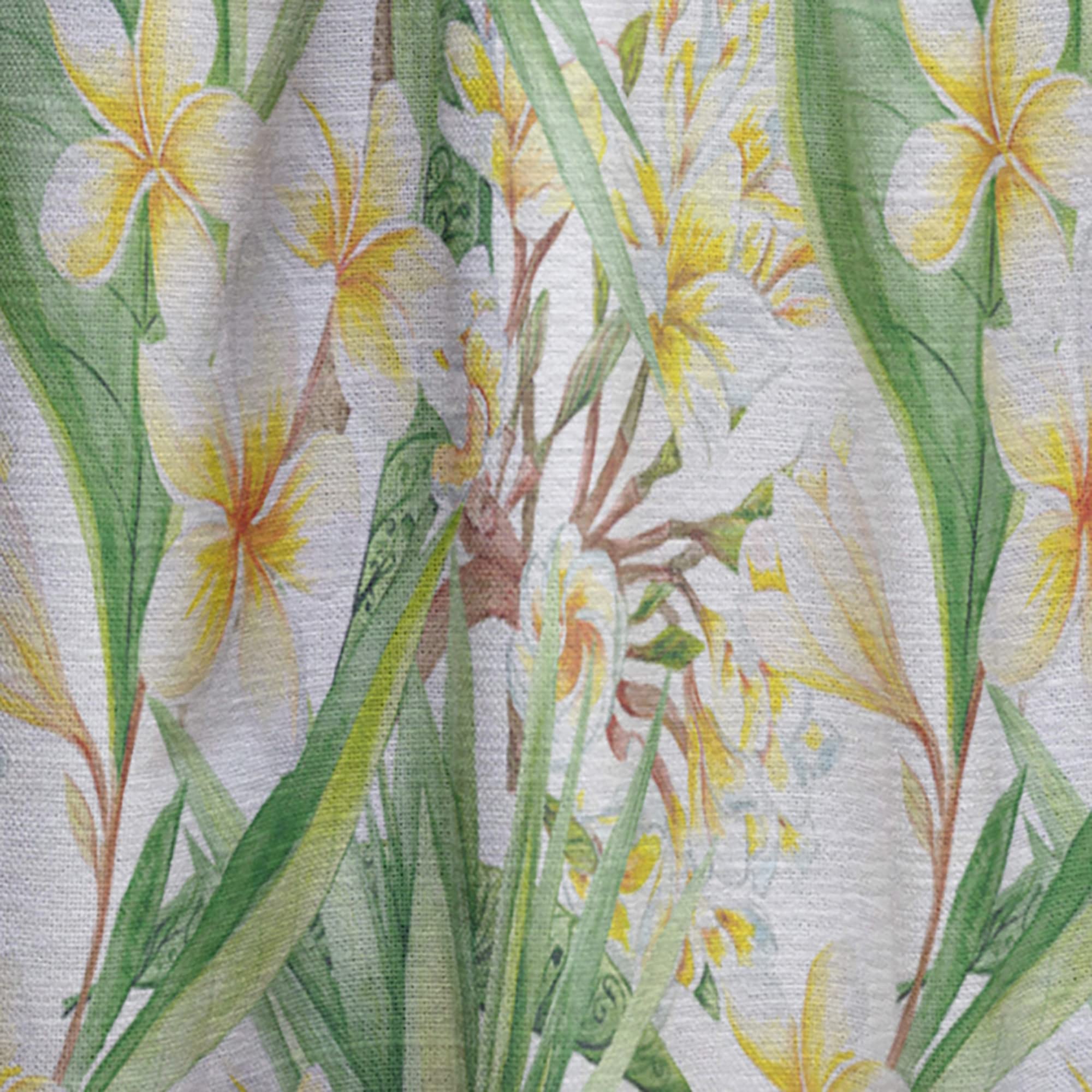 DesignQ White Tropical Flowers Botanical Curtains - Thermal Insulated Single Panel 52x63 Inches - Elegant Window Treatments for Bedroom & Living Room - Perfect for Home Decor, Privacy & Sun Protection