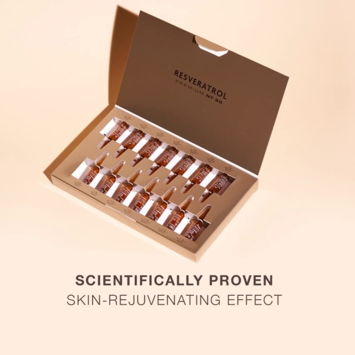 M. Asam Resveratrol Premium NT50 Face Serum Ampoules – Vegan Anti-Aging Treatment for Fine Lines, Wrinkles & Crow's Feet | 14-Day Intensive Facial Care (14x 0.067 FL Oz) | Perfect for Night Routine & Travel Skincare