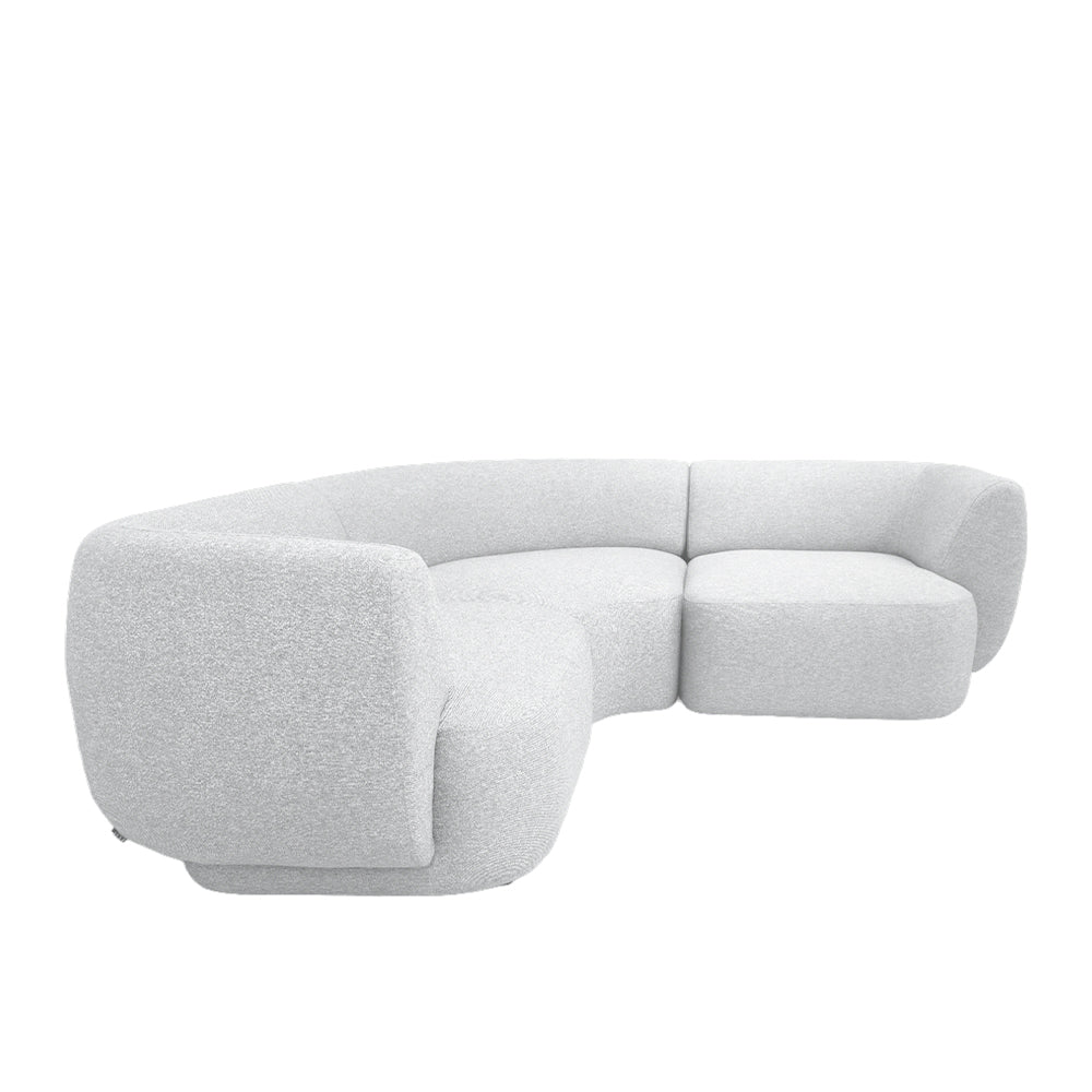 Pebble Corner 4-Seater Sectional Sofa with EcoClean Fabric - Modern L-Shaped Couch for Living Room, Family Room & Small Spaces