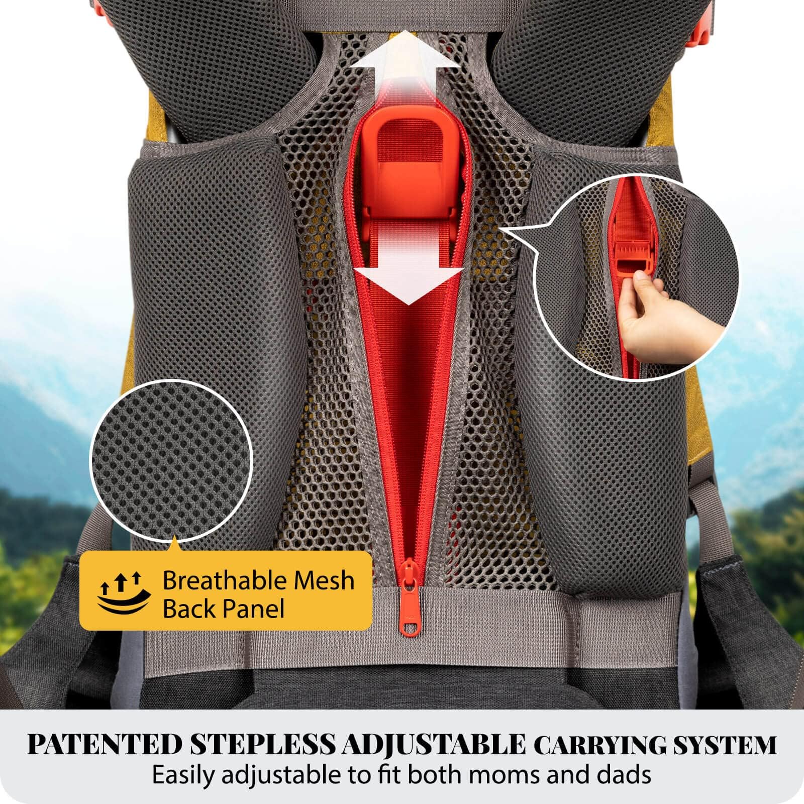 **WIPHA Upgraded Baby Backpack Carrier - Ergonomic Hiking Carrier with Safety Seat, Lightweight & Large Capacity for Toddlers (0-3 Years) - Perfect for Outdoor Adventures, Hiking, Travel & Daily Use**