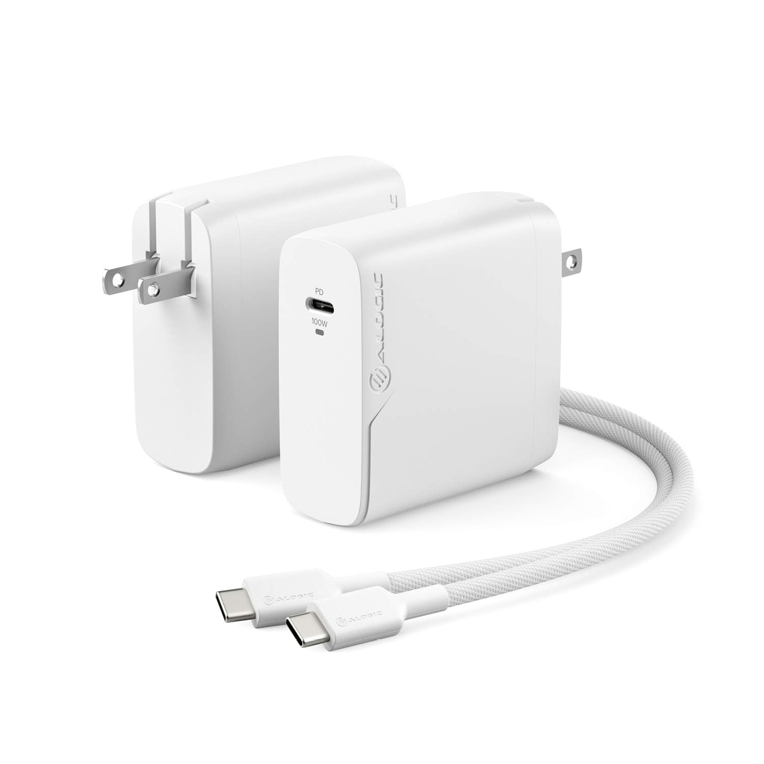 ALOGIC 100W GaN Fast Charger USB C PD 3.0 - Compatible with MacBook Pro 16/13, MacBook Air, M1 Mac, XPS 15/13, iPad Pro, iPhone 13 Series, Galaxy & Pixel - Fast Laptop & Phone Charging for Home, Office & Travel