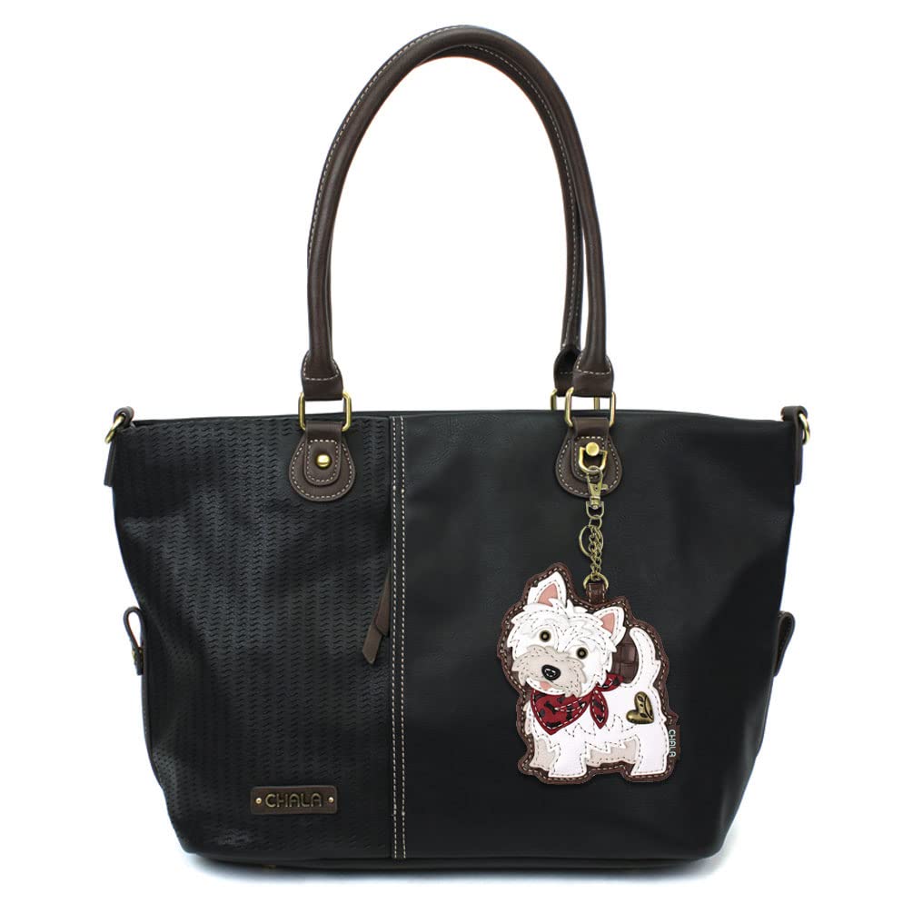 CHALA Stylish Laser Cut Crossbody Shoulder Tote Bag - Faux Leather Handbag for Women (Westie Design) | Perfect for Work, Travel & Everyday Use