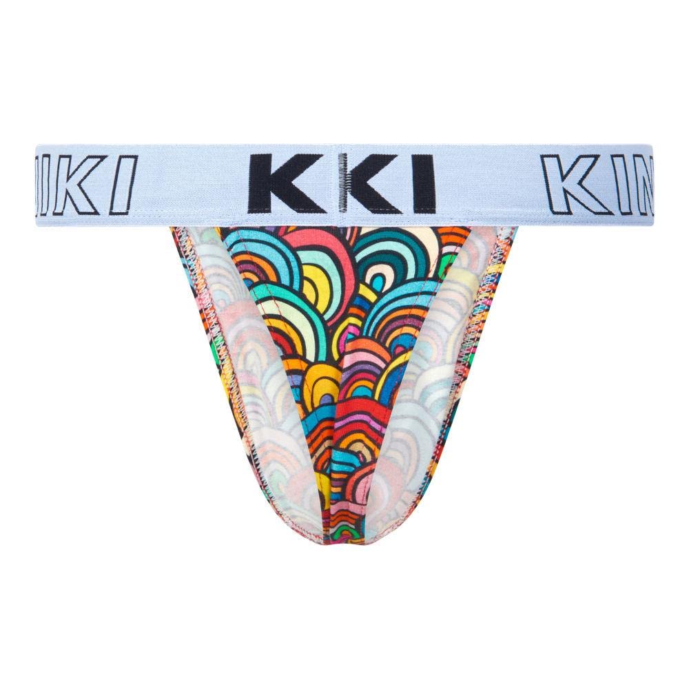 Kiniki Men's Cotton Printed Thong Underwear - Soft Breathable Comfortable Underwear for Men - Perfect for Daily Wear, Gym, and Beach