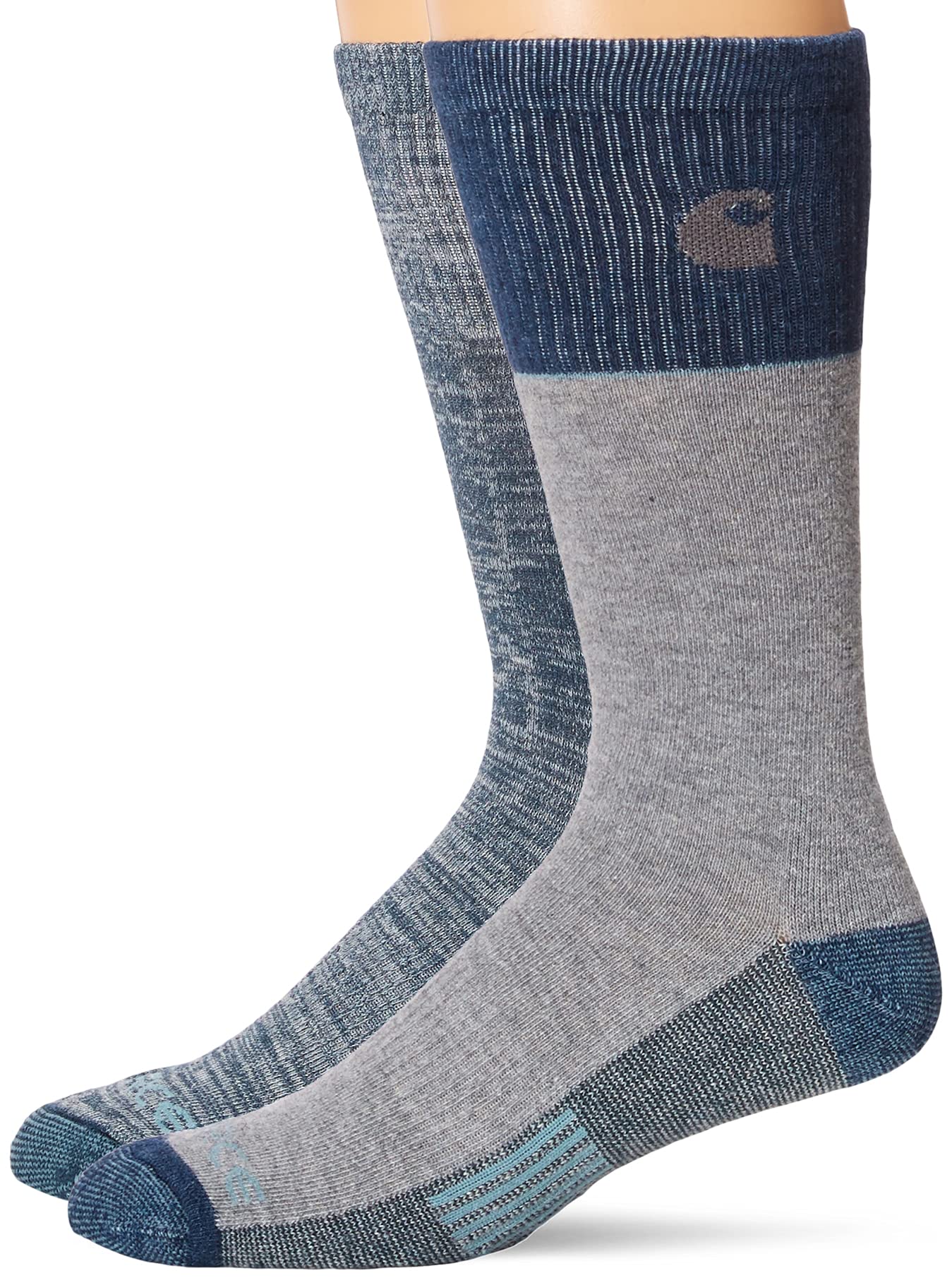 Carhartt Men's Stripe Crew Socks - Durable Work Socks for Construction, Hiking & Outdoor Activities | Comfortable Cotton Blend for All-Day Wear