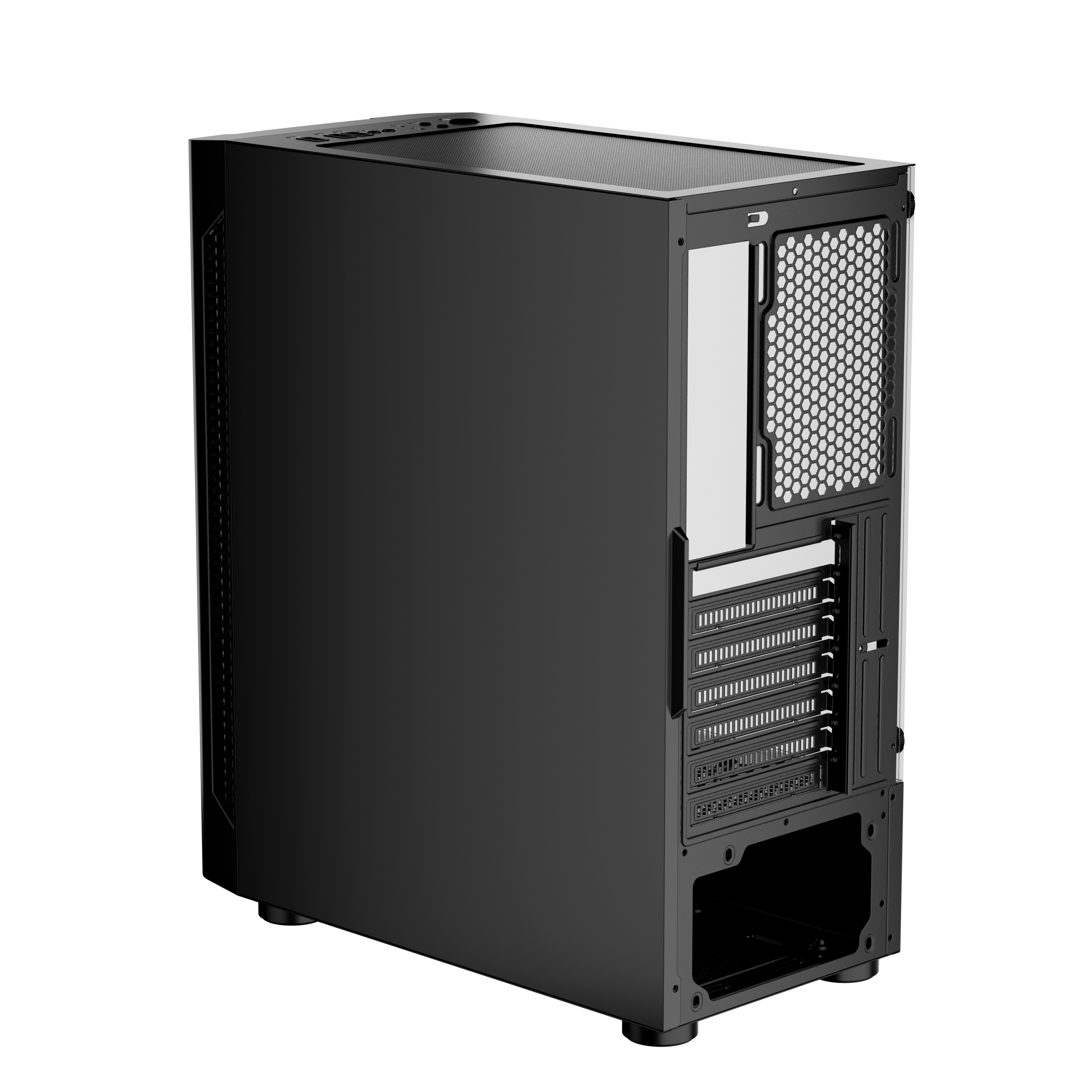 1st Player DK Series D4 ATX Mid Tower Gaming PC Case - Metal Mesh Front Panel, High Airflow Design, Tempered Glass Side Panel (Black) - Perfect for Gaming Rigs, Workstations & Custom PC Builds