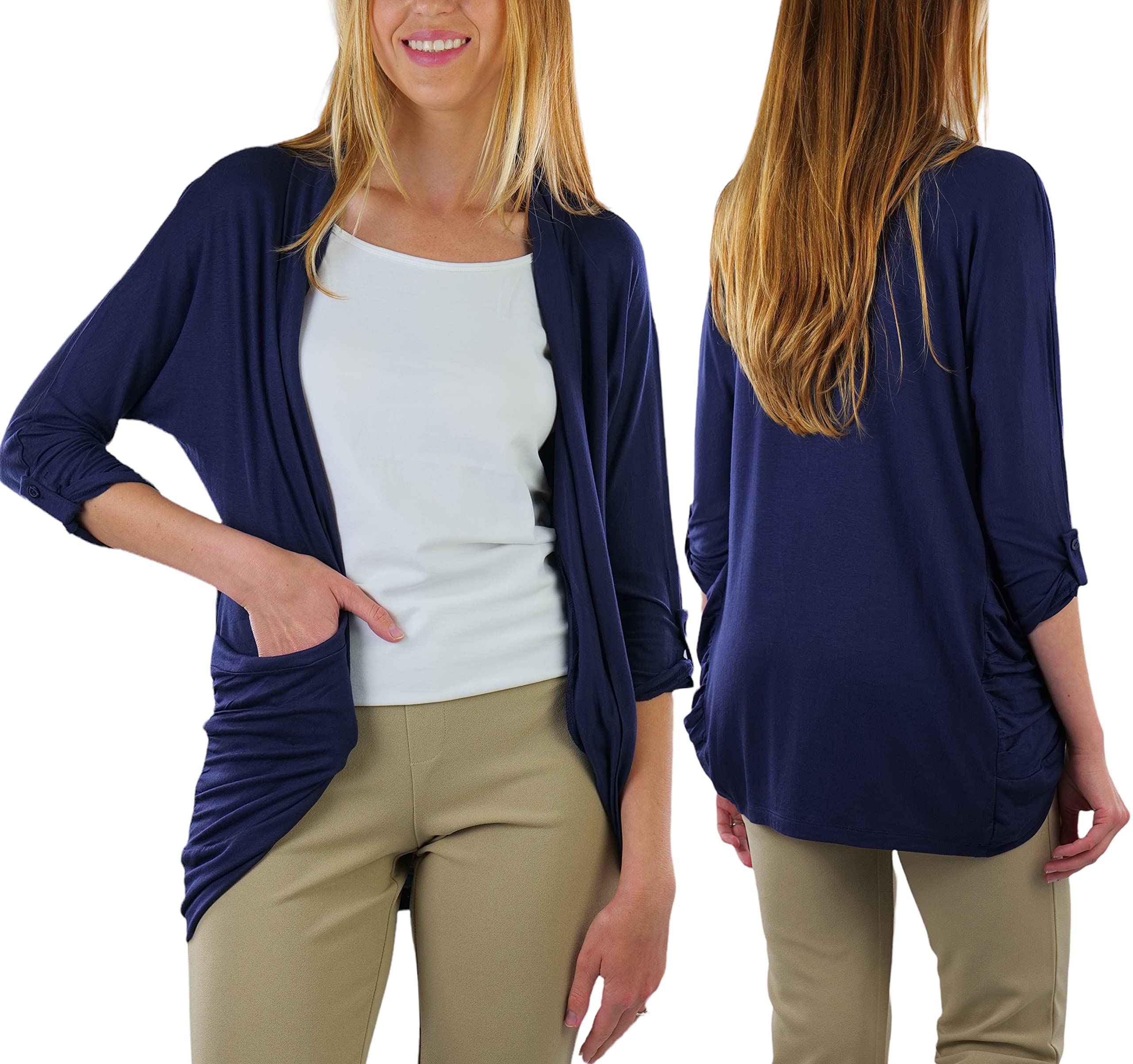 Stylish Women's Lightweight Long Sleeve Open Front Cardigan Sweater - Perfect for Office, Layering & Casual Outfits