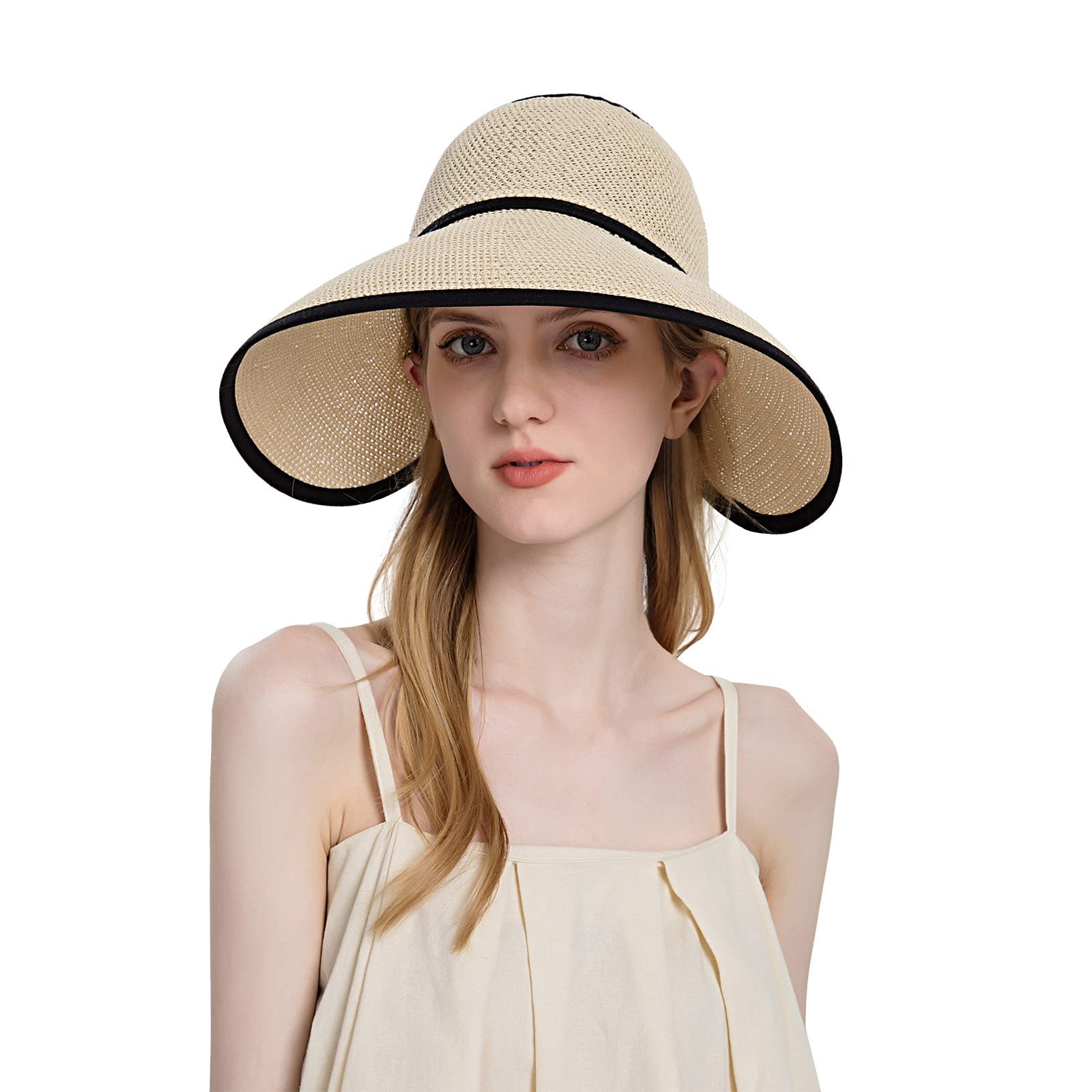 Women's Sun Hat for Summer - UV Protection Wide Brim Outdoor Sun Hat with Peaked Visor - Perfect for Beach, Hiking, and Gardening