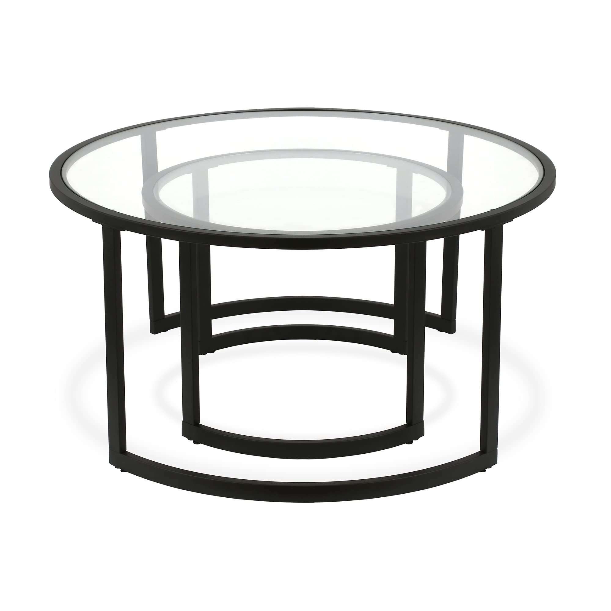 Round Nested Coffee Table Set in Blackened Bronze - Modern Living Room Furniture for Small Spaces, Home Decor & Coffee Table Styling Ideas