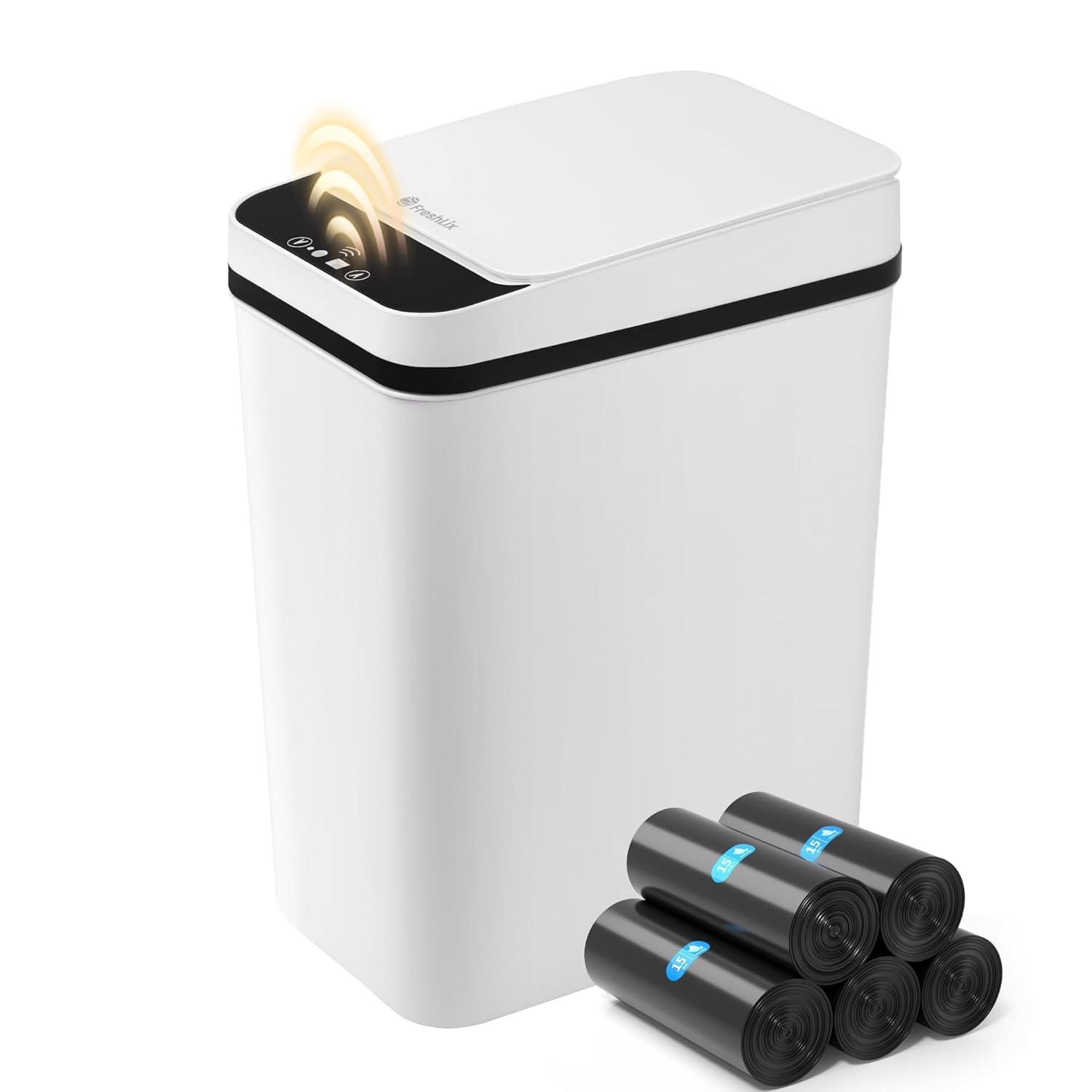 Automatic Touchless Trash Can with Lid - 2.6 Gallon Slim Waterproof Diaper Garbage Bin for Bathroom, Bedroom, Office, Living Room & RV - Hands-Free Smart Waste Solution for Diaper Disposal, Home & Commercial Use