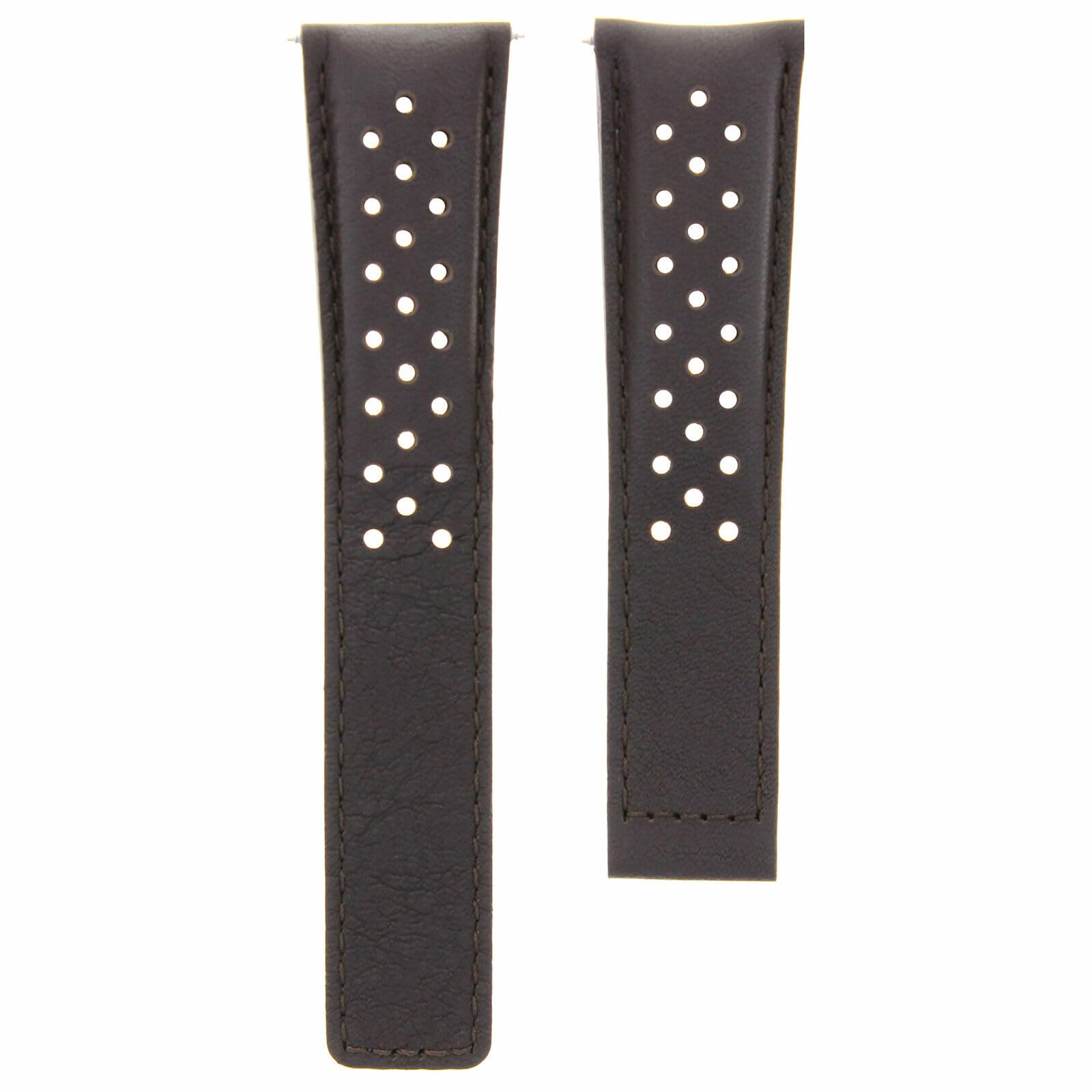 19mm Leather Watch Band Strap with Deployment Buckle Clasp - Compatible with Tag Heuer Carrera - Premium Brown Replacement Watch Strap for Men's Dress Watches & Business Attire