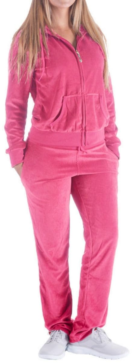 Women's Sweat Suits Set - Comfortable Velour Zip Hoodie & Jogger Pants Workout Outfit for Gym, Yoga & Lounge Wear | Athletic Leisurewear