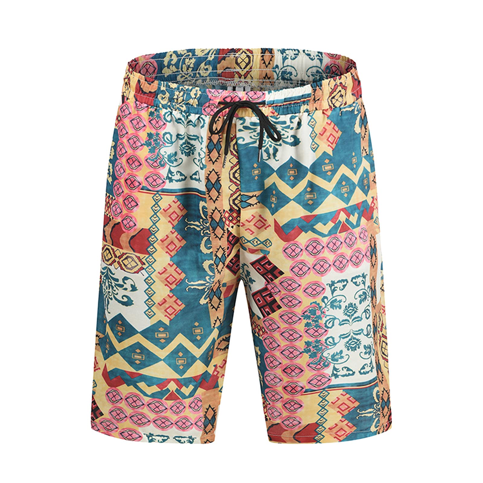 Men's Casual Swim Shorts with Drawstring - Plaid Print Beach & Surfing Trunks for Swimming, Vacation & Outdoor Activities
