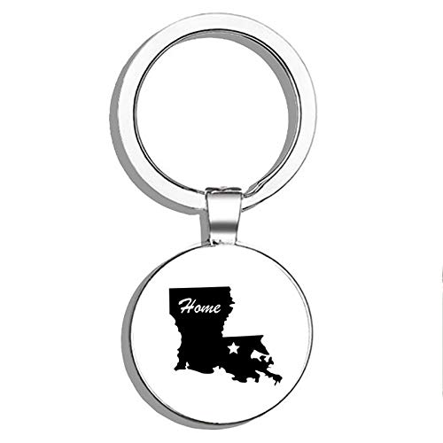 Louisiana Home Double Sided Stainless Steel Keychain - Durable Key Ring Holder with Car Key Finder - Perfect for Home, Office & Travel Organization