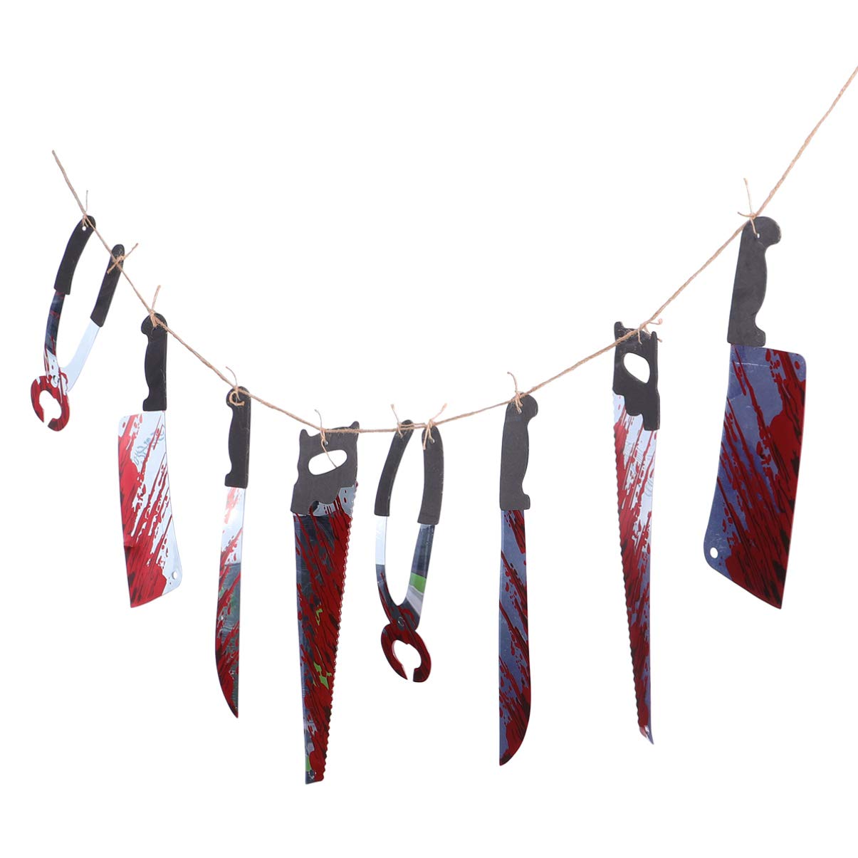 Scary Halloween Bloody Decoration Banner - Horror Party Props for Cosplay, Haunted House & Trick or Treat - ARTIBETTER Fake Blood Weapons for Halloween Decorations