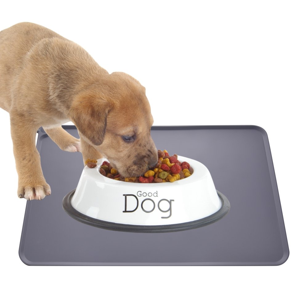 Premium Silicone Dog Food Mat - Non-Slip Waterproof Pet Feeding Mat for Dogs & Cats - Large 18.5