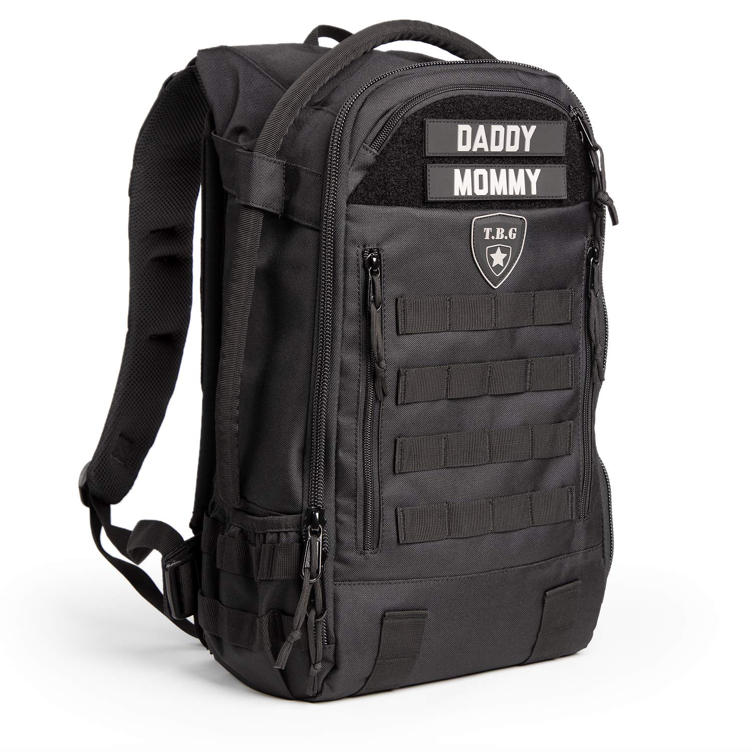 Tactical Baby Gear Daypack 3.0 - Military Style Diaper Backpack with Waterproof Changing Mat for Parents - Perfect for Travel, Hiking & Outdoor Adventures (Black)
