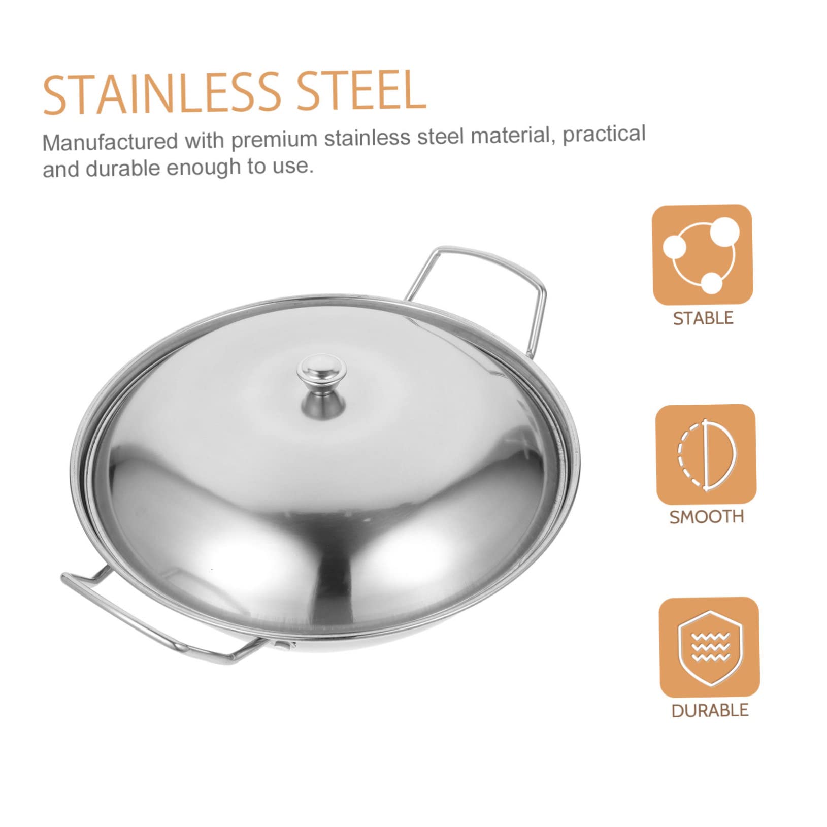Hemoton 10-Piece Stainless Steel Cookware Set with Lids - Stockpot, Wok, Frying Pan, Sauce Pan & Egg Pan - Oven Safe & Anti-Spill Design for Professional & Home Kitchen Cooking, Stir-Frying, Boiling & Baking