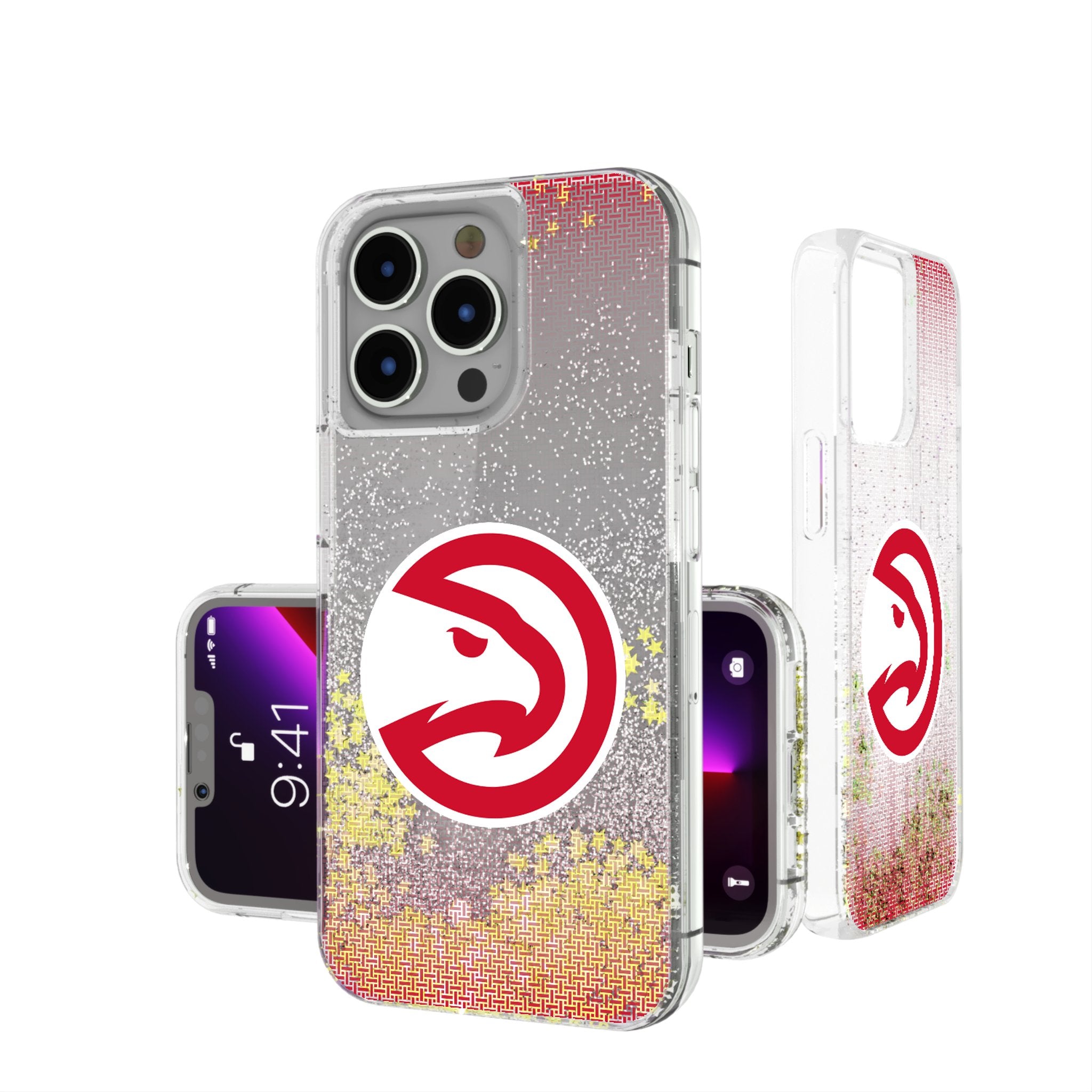 Atlanta Hawks Glitter Phone Case for iPhone & Samsung - Premium Linen Texture Design - Perfect for Basketball Fans & Game Day Accessories