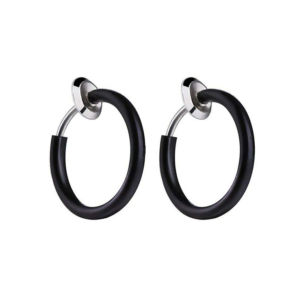 Men's & Women's Classic Hip-Hop Retractable Hoop Earrings - Gold Stud Earrings for No-Piercing Style | Perfect for Parties, Concerts & Everyday Fashion