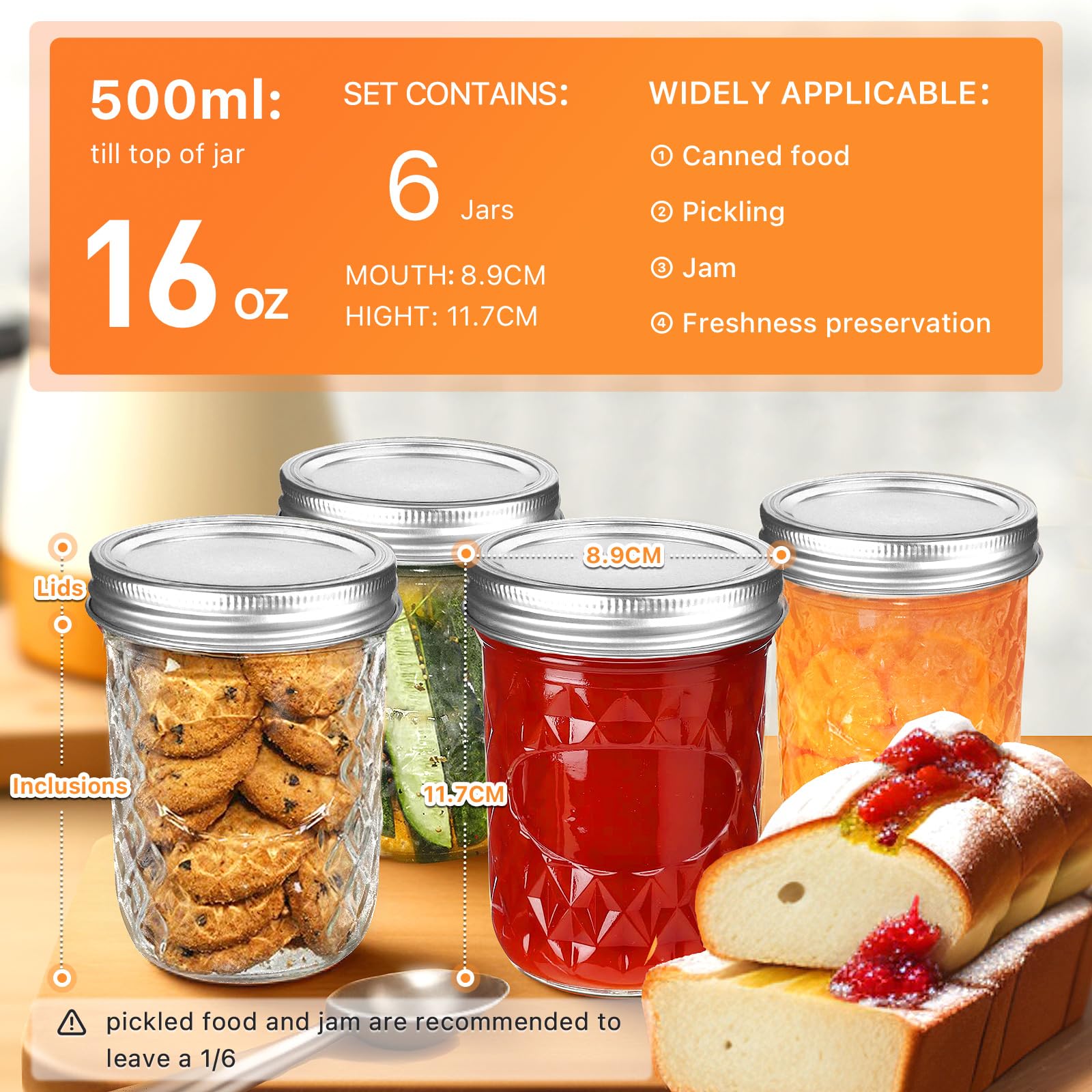 Electric Mason Jar Vacuum Sealer Kit with 16 oz Wide Mouth Jars - Food Preservation System for Freshness | Perfect for Meal Prep, Canning, Sous Vide & Long-Term Storage