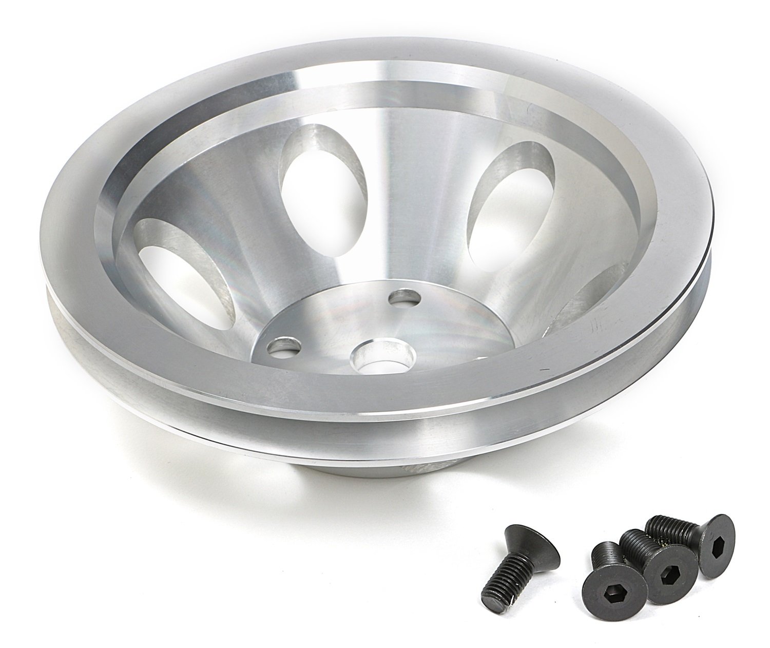 Trans-Dapt Performance 9482 Aluminum Single-Groove Water Pump Pulley - High-Performance Replacement for Chevy, Ford & Dodge - Ideal for Engine Cooling System Upgrades & Racing Applications