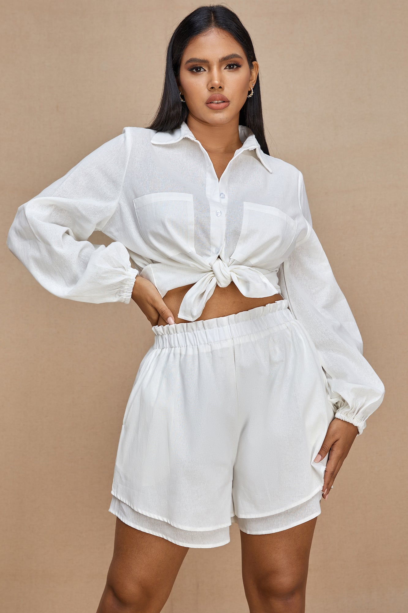 White Vacation Lounge Set - Soft & Comfortable Women's Loungewear for Relaxing at Home, Travel & Beach