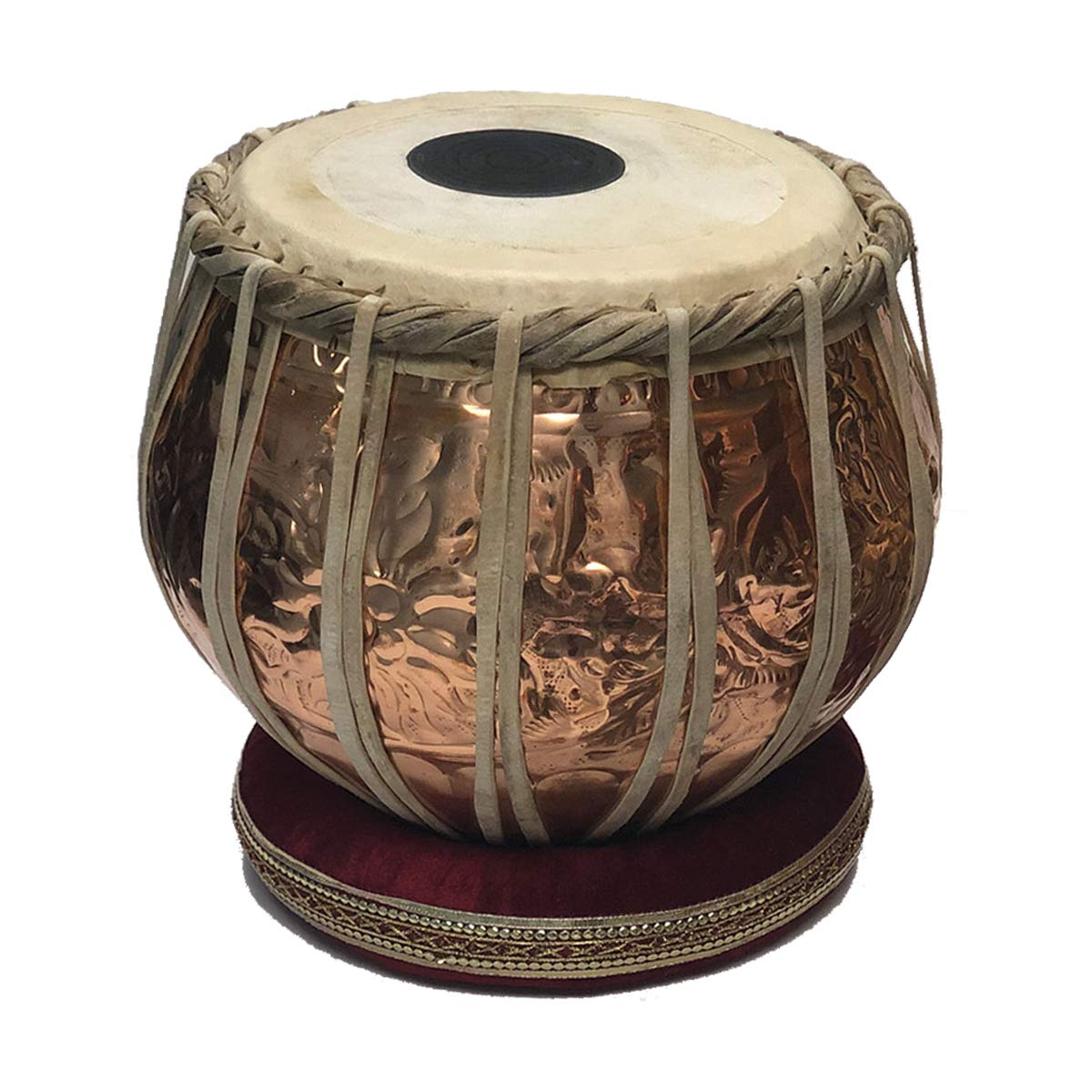 Handcrafted Copper Tabla Drum Set with Gig Bag, Hammer, Music Book, Cushions & Cover - Premium Indian Musical Instrument for Professional Performances & Home Decor