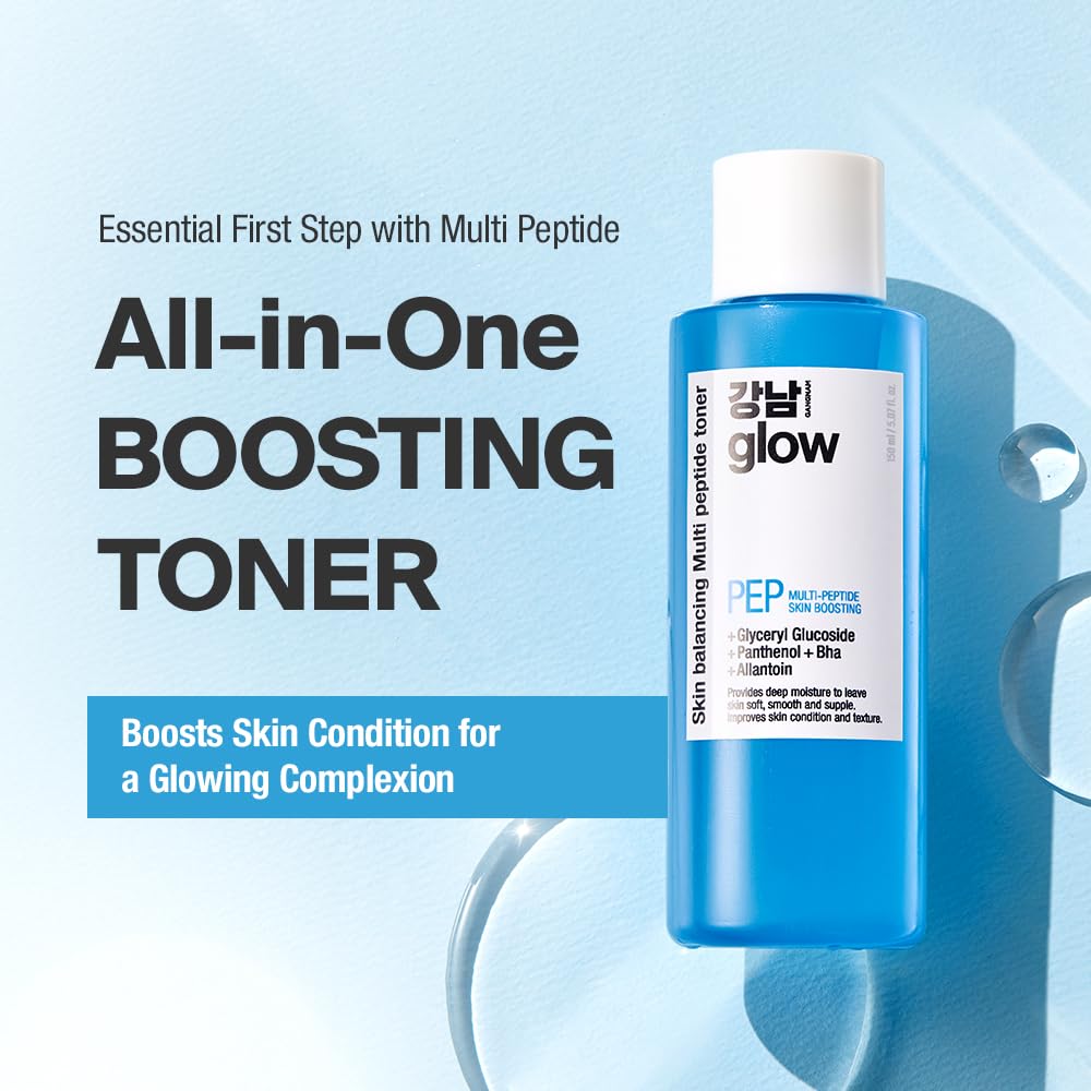Multi-Peptide Hydrating Toner & Snail Mucin Serum 3.3oz - Korean Skincare for Women with Panthenol & Niacinamide | Anti-Aging Face Moisturizer for Dry Skin | Daily Hydration & Glow Boost