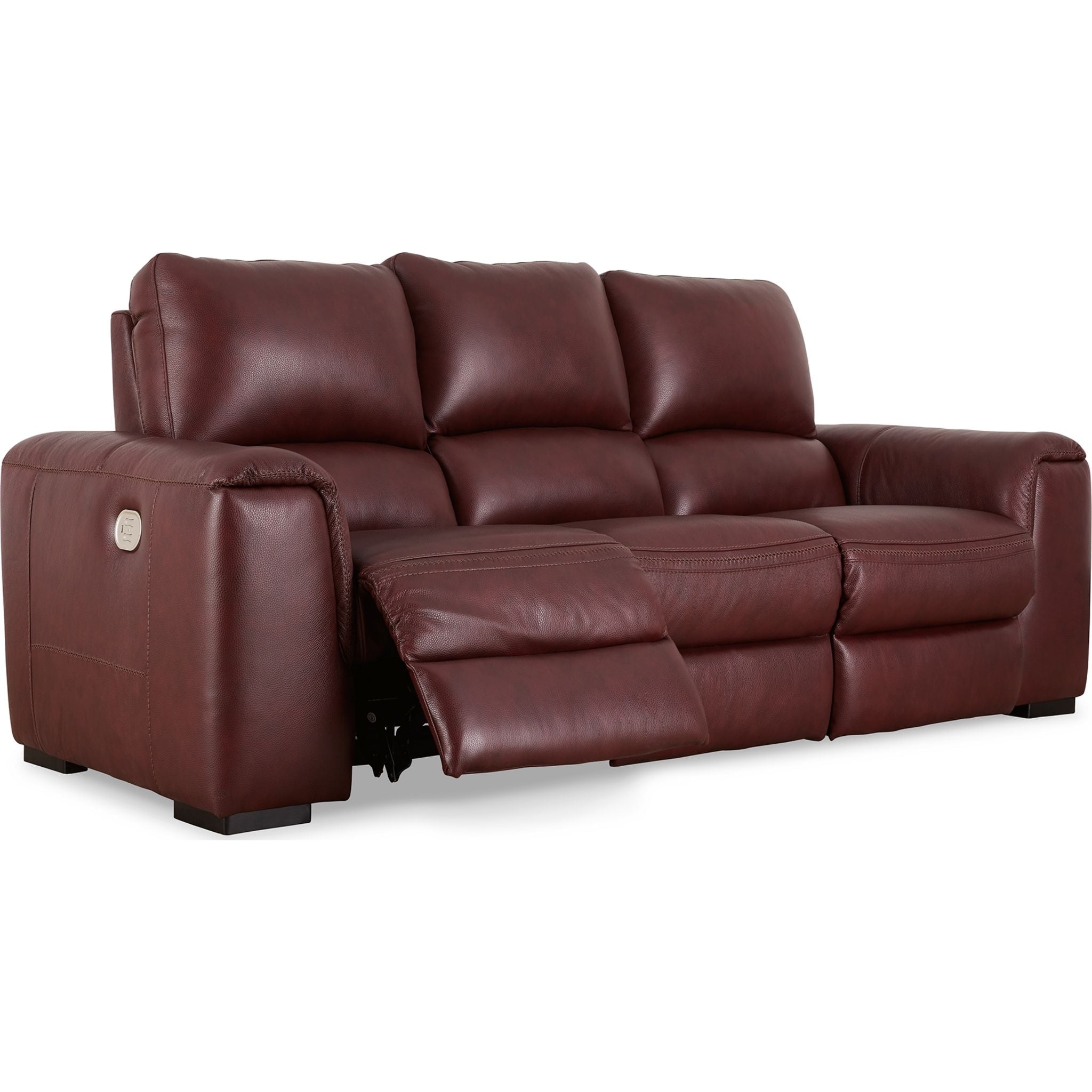 Alessandro Power Reclining Sofa in Garnet Red - Modern Leather Sectional Couch with USB Charging - Perfect for Living Room, Home Theater, and Family Gatherings