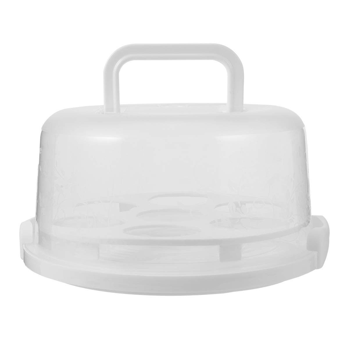 Portable Cake Keeper with Handle - Airtight Cake Storage Container with Lid - Dome Shaped Cake Carrier for Freshness - White (Perfect for Birthday Parties, Picnics & Bakery Storage)