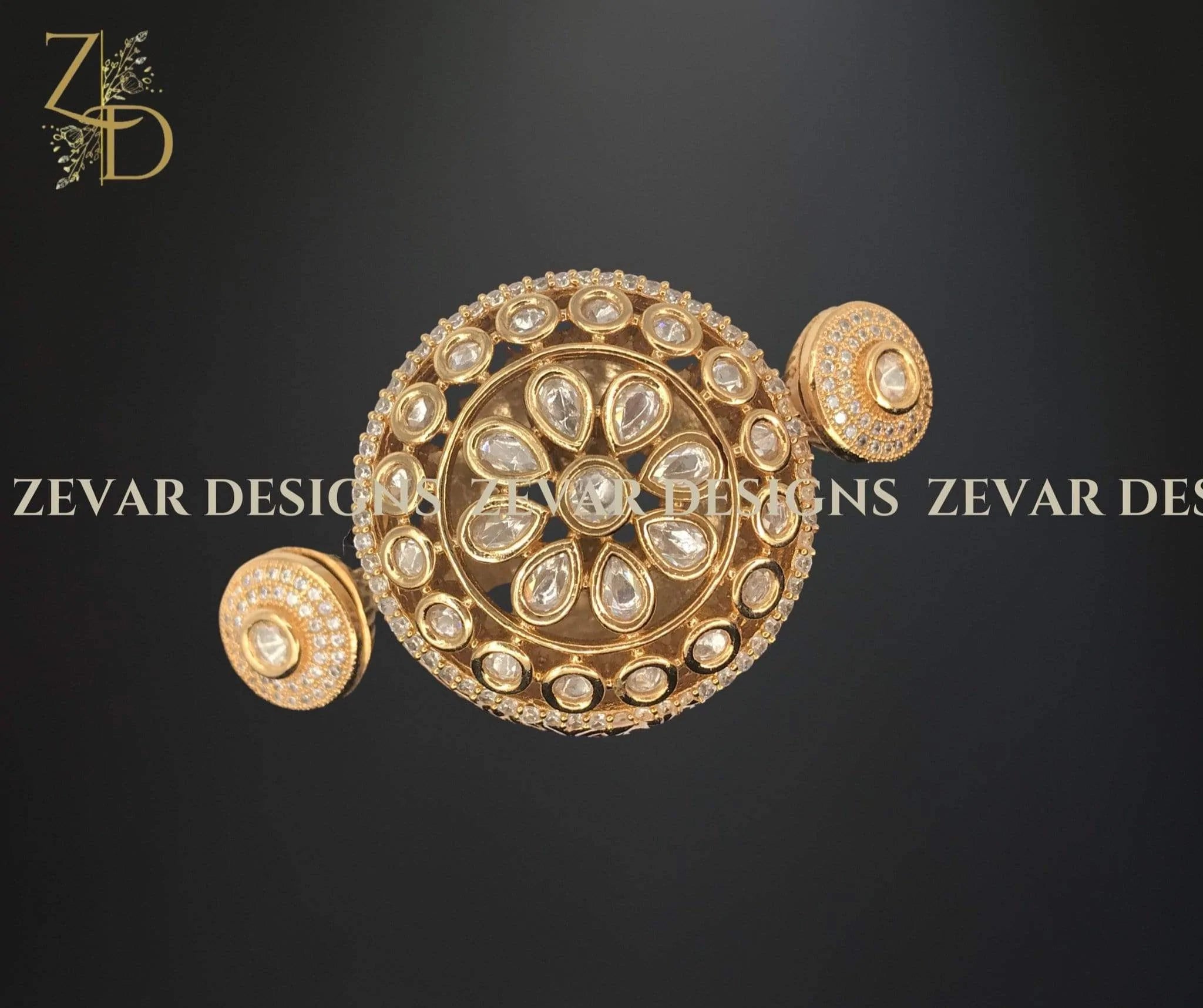 Exquisite Designer Kundan Meena Double Ring in Pink - Perfect for Weddings, Parties & Ethnic Fashion Accessories