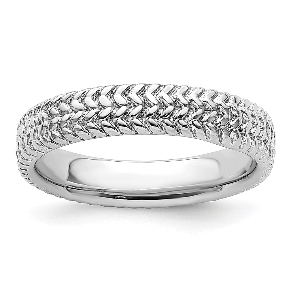925 Sterling Silver Stackable Band Ring for Women - Textured & Elegant Fine Jewelry - Perfect Gift for Her - Ideal for Everyday Wear, Stacking & Special Occasions