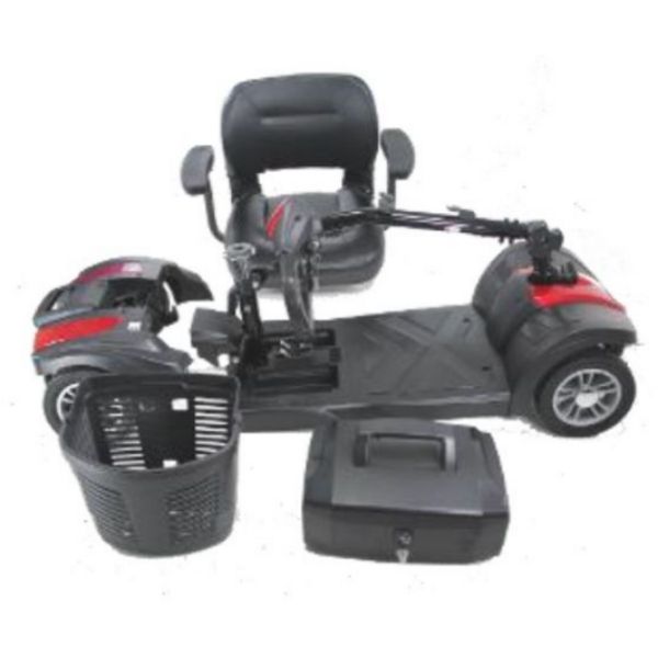 EV Rider MiniRider Lite 4 Wheel Mobility Scooter - Compact Electric Scooter for Adults & Seniors - Lightweight Foldable Travel Scooter with Long Battery Life - Perfect for Shopping, Travel & Indoor/Outdoor Use