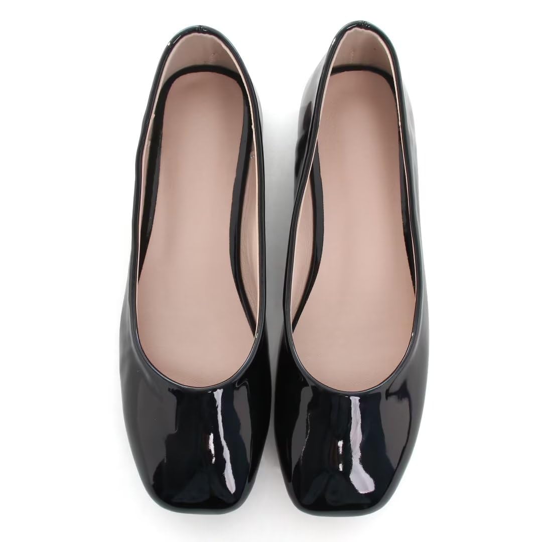TN TANGNEST Women's Ballet Flats - Comfortable Square Toe Slip-On Shoes for Work, Office & Casual Wear | Breathable Lightweight Flats for Walking, Travel & Everyday Use
