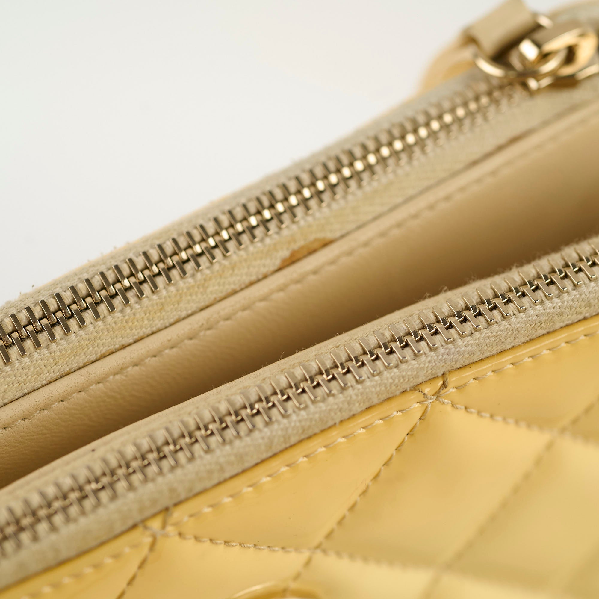 Chanel Patent Leather Shoulder Bag Ivory & Yellow - Luxury Designer Handbag for Women | Perfect for Parties, Weddings & Evening Events