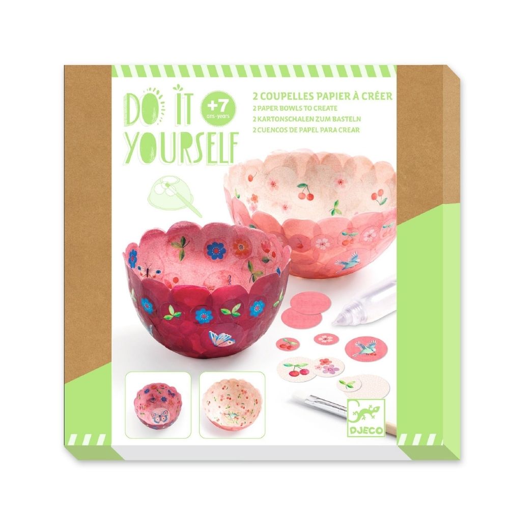 DIY Paper Bowls Kit - Djeco Airplane Themed Craft for Kids | Creative Airplane Paper Bowls for Home Decor & Kids' Art Projects